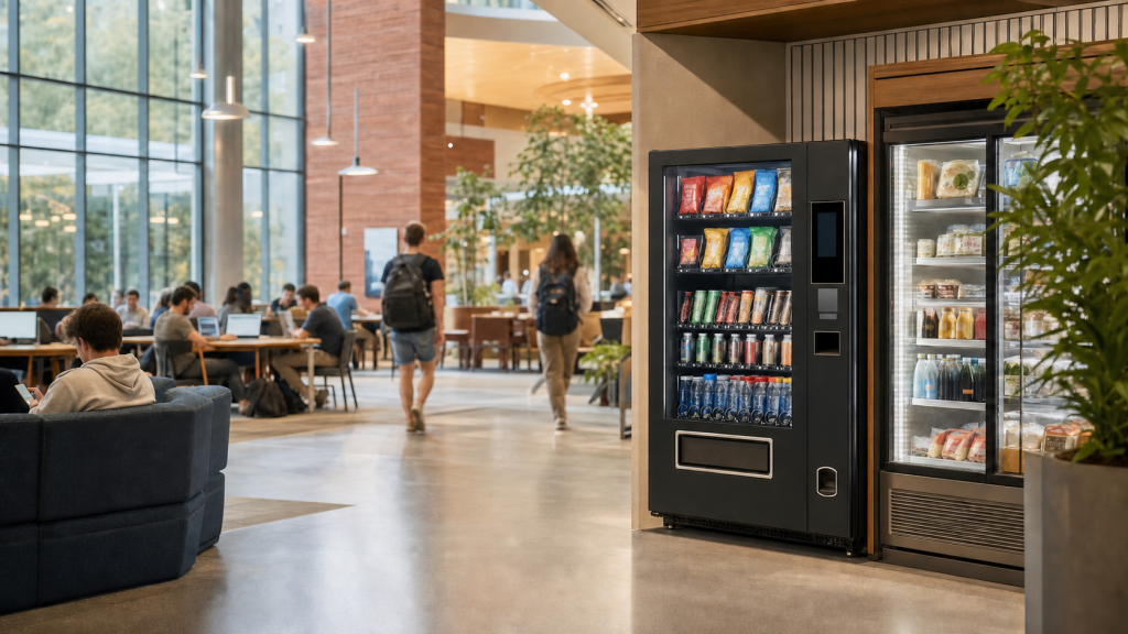 Smart vending and fridge placement in a modern university student center