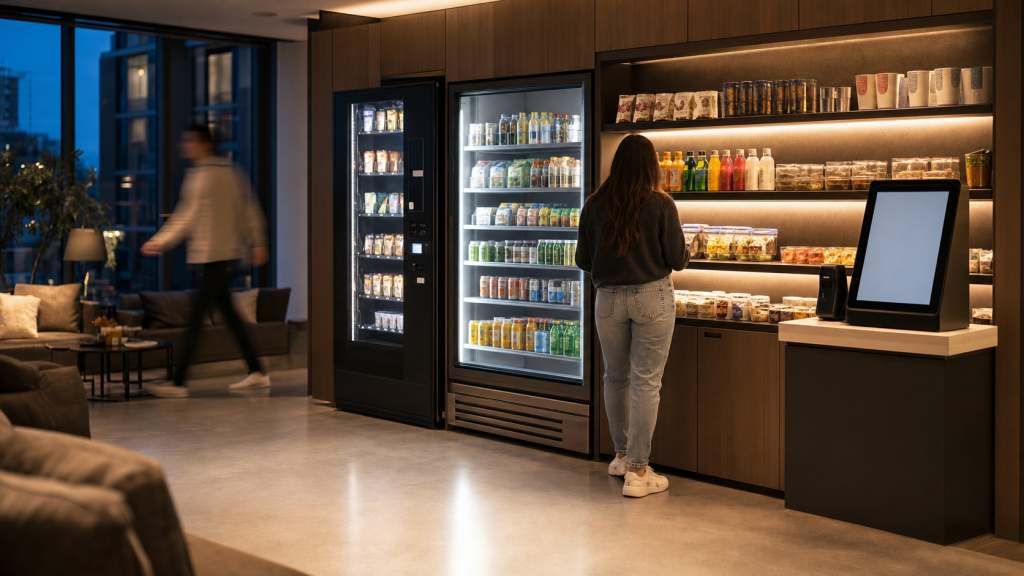 After-hours unattended retail with smart vending and a smart fridge