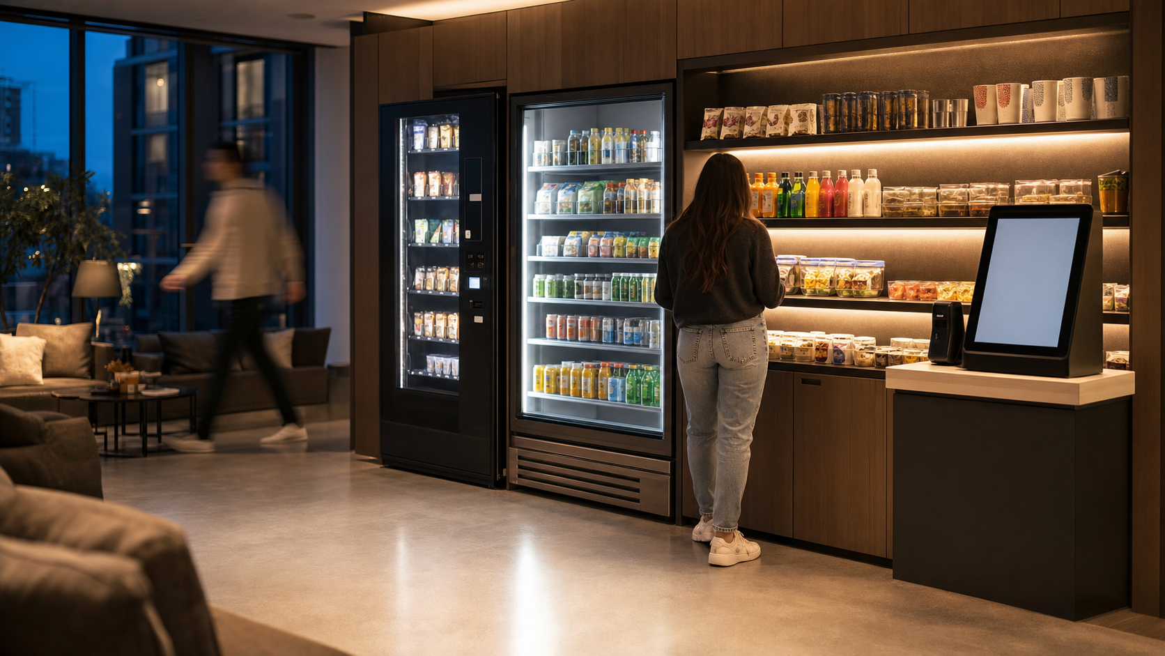 After-hours unattended retail with smart vending and a smart fridge