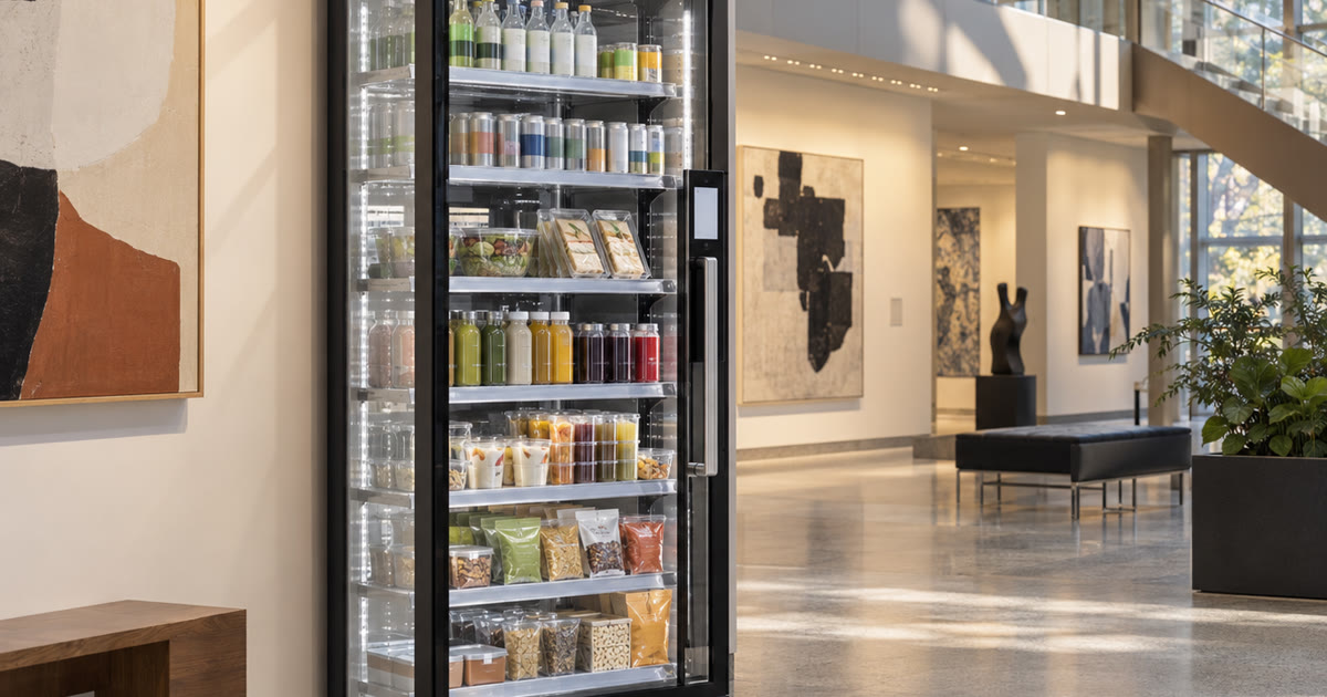 Revvolto cashless vending in an advanced manufacturing campus employee cafe